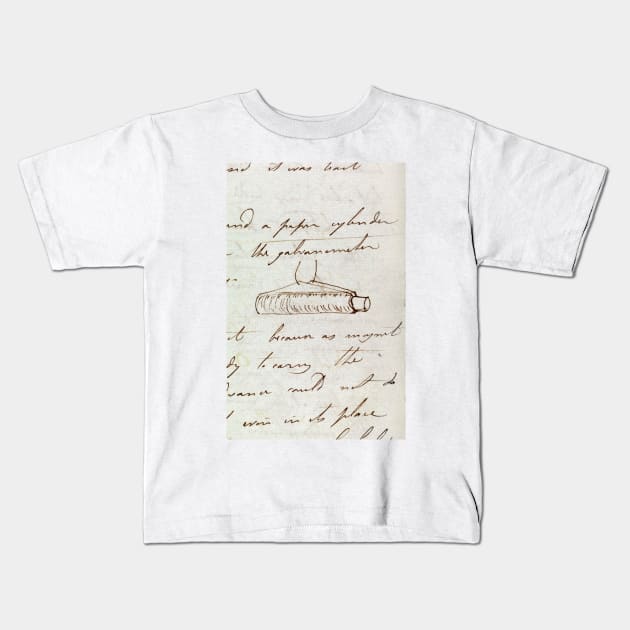Faraday on electromagnetism, 1831 (C015/4897) Kids T-Shirt by SciencePhoto